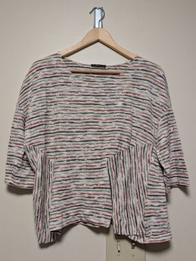 Féria Striped Knit Top Multicolor Relaxed Fit Size 46 L 12-14
